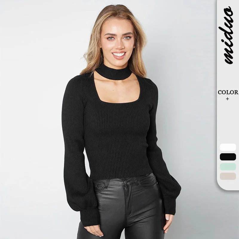 Trendy Cardigans For Women Sexy High Neck Knitted Sweaters for Women