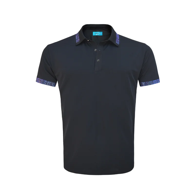 Best Winter Jackets Black Polo with Crystal Blue Details 2103