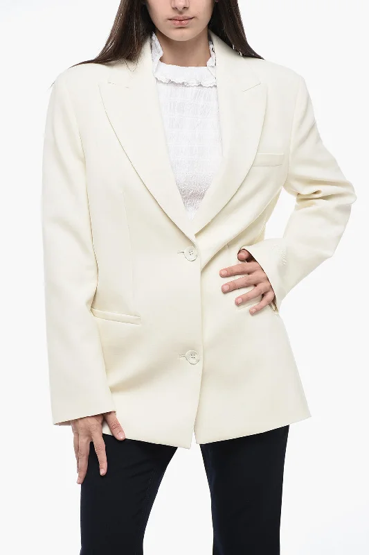 Women’s Coats Online Off-White Seasonal Peak Lapel Blazer With Embroidered Detail 42 Italian Size