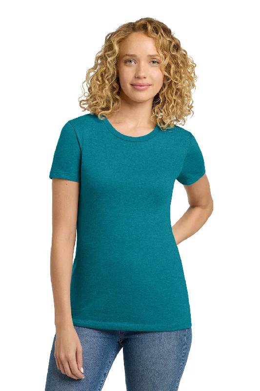 Women’s Trendy Trousers Next Level Womens CVC Jersey Short Sleeve Crewneck T-Shirt - Teal Green