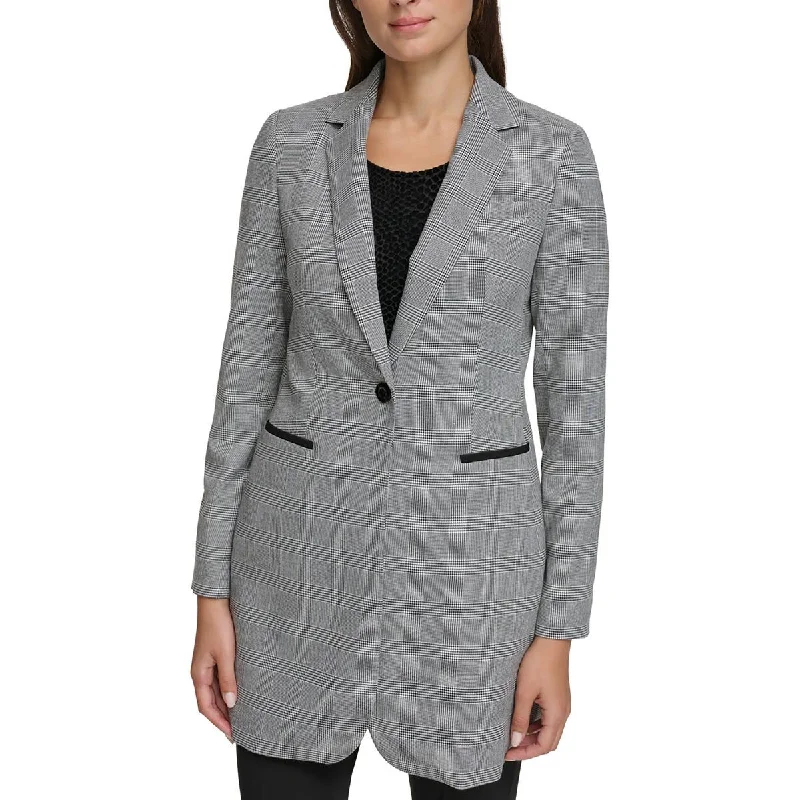 Women’s Elegant Shoes Womens Woven Topper One-Button Blazer