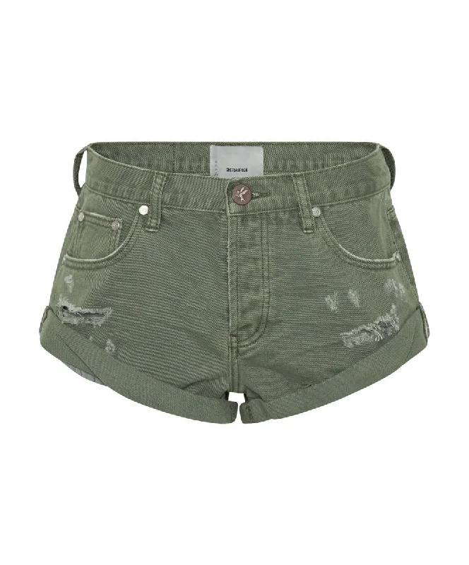 Fashionable Winter Boots Bandit Low Waist Denim Shorts Super Khaki