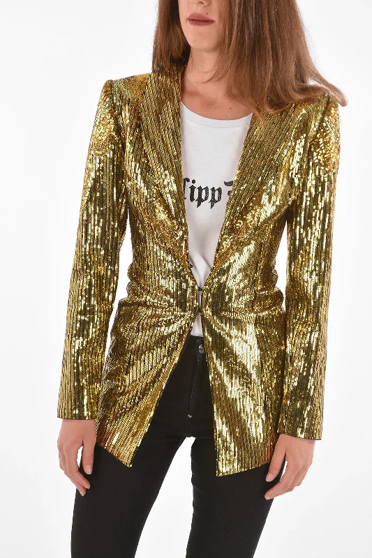 Women’s Night Dresses Philipp Plein Couture Shawl Lapel Sequined Blazer S Standard Size