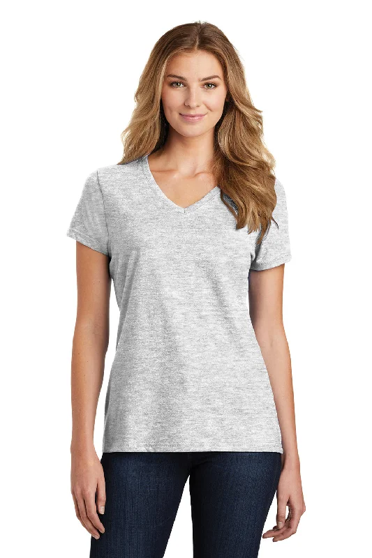 Women's Formal Pants Port & Company Womens Fan Favorite Short Sleeve V-Neck T-Shirt - Ash Grey - Closeout