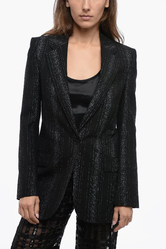 Elegant Tops For Women Stella McCartney Wool Blazer with Lurex Detailing