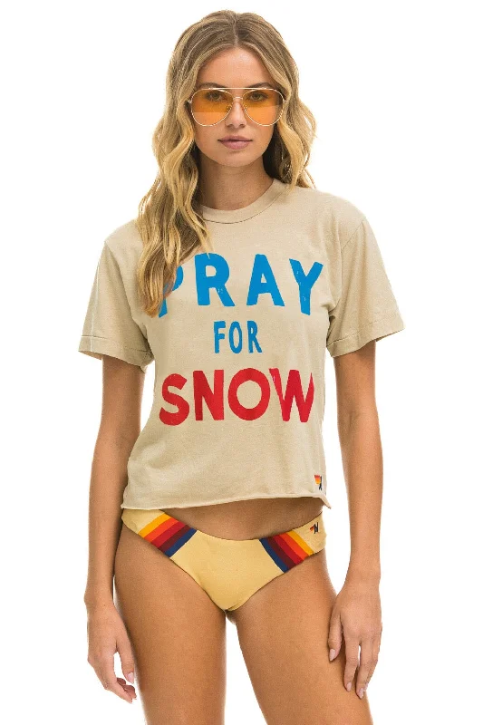 Stylish Sandals For Women PRAY FOR SNOW BOYFRIEND TEE - SAND