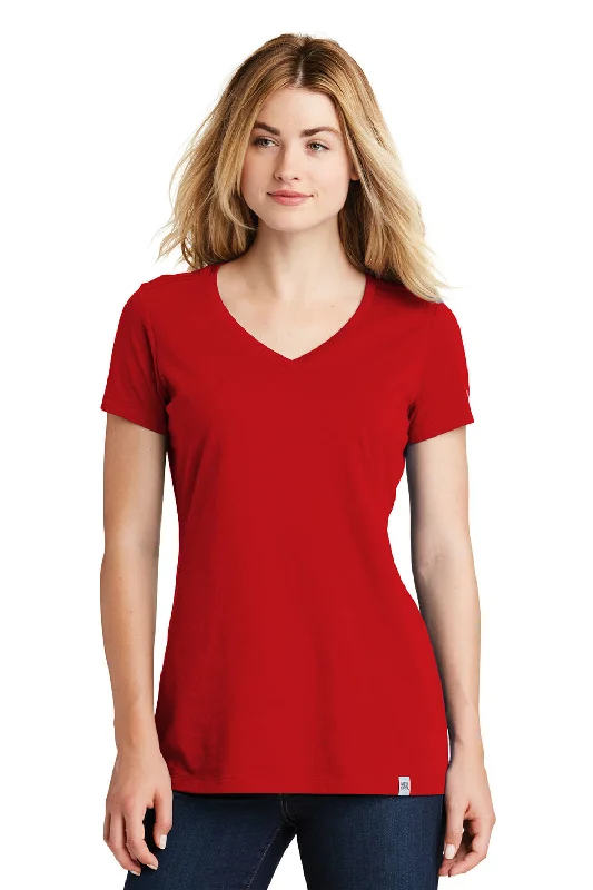 Trendy Dresses Online New Era Womens Heritage Short Sleeve V-Neck T-Shirt - Scarlet Red - Closeout