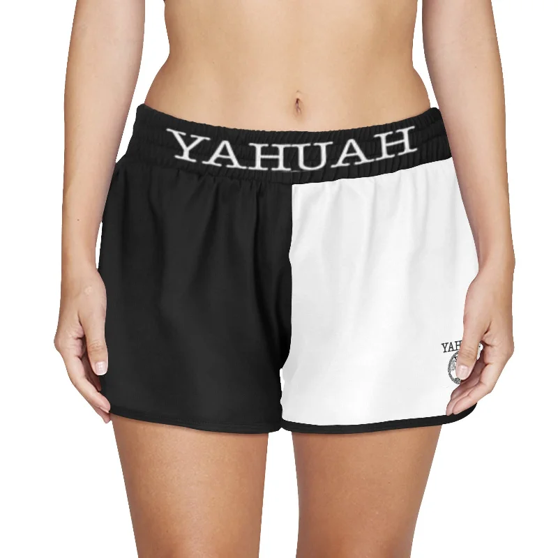 Women’s Outdoor Fashion Yahuah-Tree of Life 02-06 Yin Yang Ladies Designer Sports Shorts