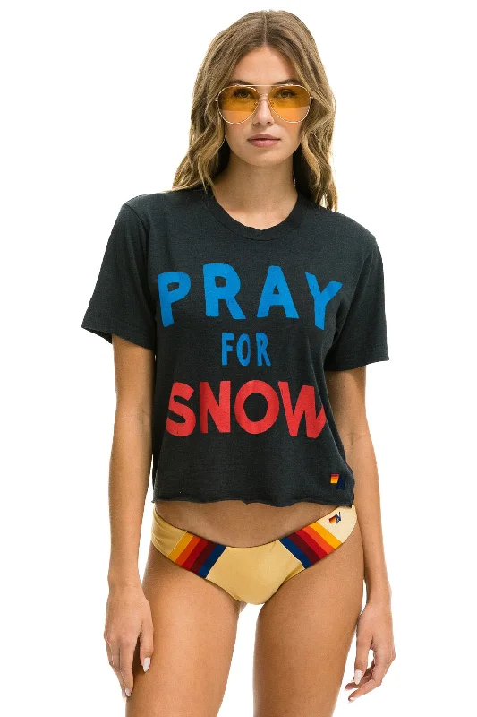 Women’s Fashion Dresses PRAY FOR SNOW BOYFRIEND TEE - CHARCOAL