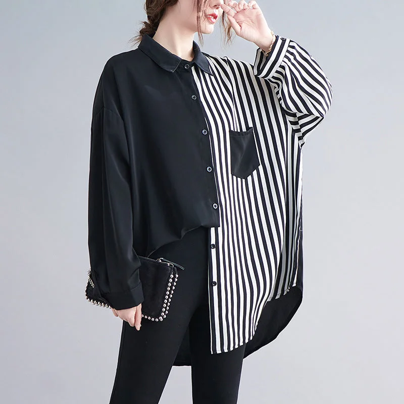 Comfortable Maternity Wear Casual Chiffon Plus Sizes Long Sleeves Shirts