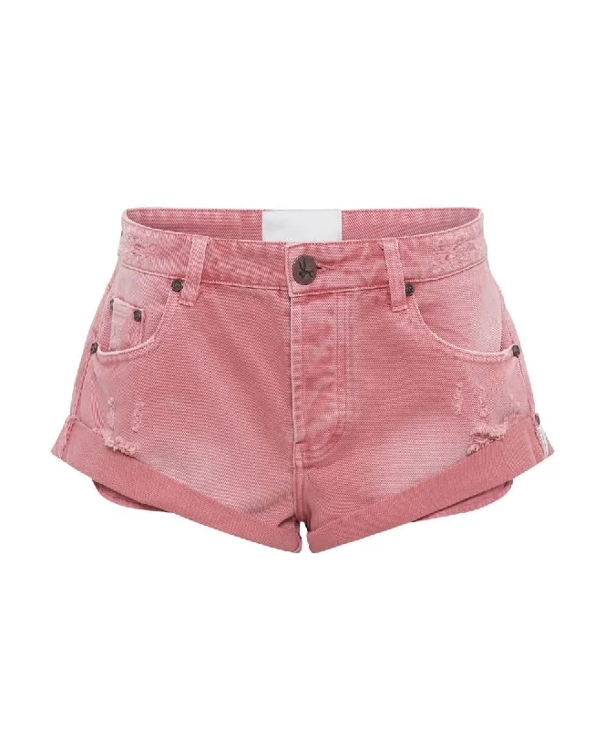 Winter Fashion For Women Bandit Low Waist Denim Shorts Pink