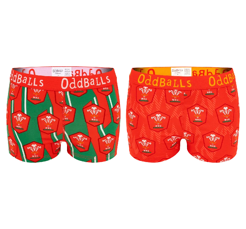 Winter Fashion For Work Welsh Rugby Union Bundle - Ladies Boxer Shorts 2 Pack Bundle