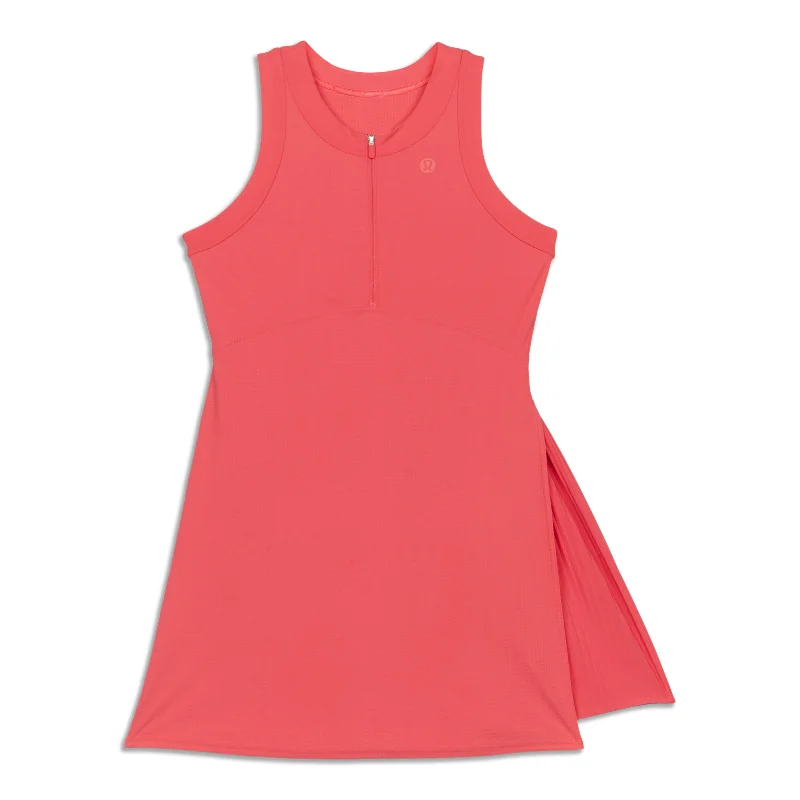 Women’s Modern Fashion Grid-Texture Sleeveless Tennis Dress - Resale