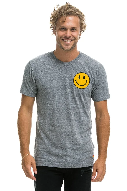 Affordable Fashion For Women SMILEY 2 CREW TEE - HEATHER GREY