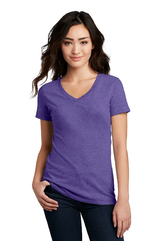 Comfortable Shoes For Women District Womens Perfect Blend Short Sleeve V-Neck T-Shirt - Heather Purple