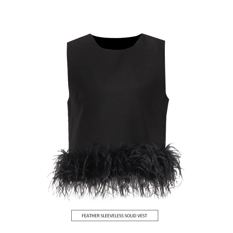 Stylish Women’s Footwear Designed Feather Women Tank Tops