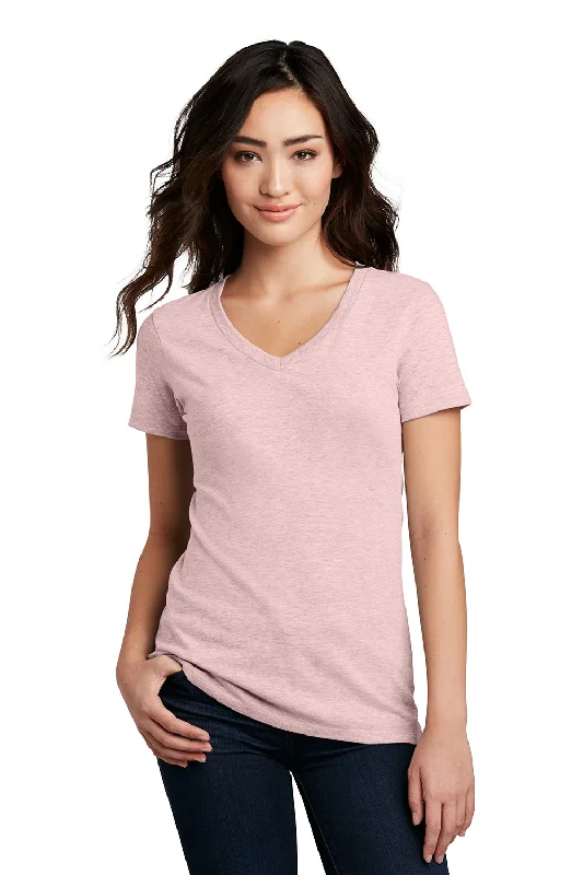 Women’s Trendy Bottoms District Womens Perfect Blend Short Sleeve V-Neck T-Shirt - Heather Lavender