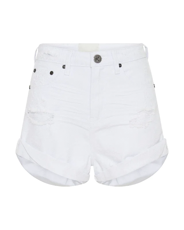 Comfortable Yoga Clothes Bandits High Waisted Denim Shorts Fresh White