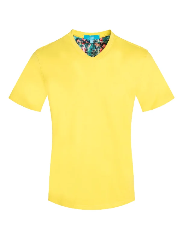 Elegant Office Dresses Tee in V neck style, Canary