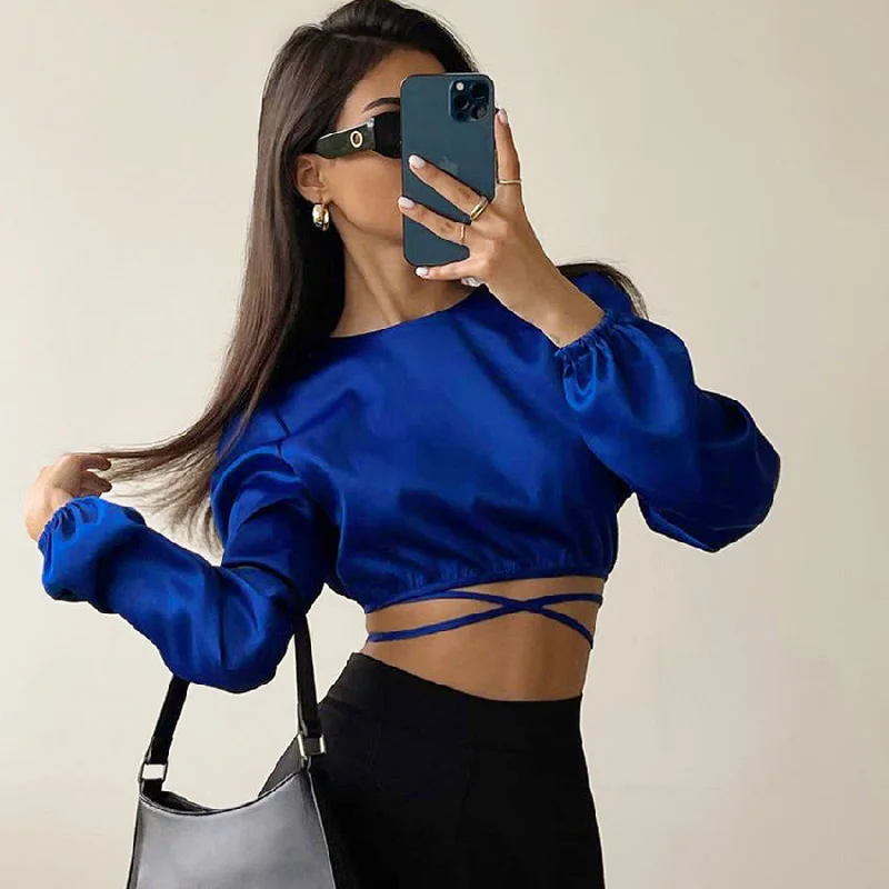 Fashionable Outerwear Sexy Designed Midriff Baring Backless Summer Women Tops