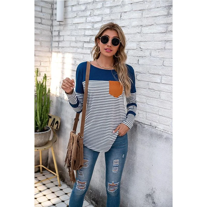 Women’s Shoes Sale Women Striped Long Sleeves T Shirts