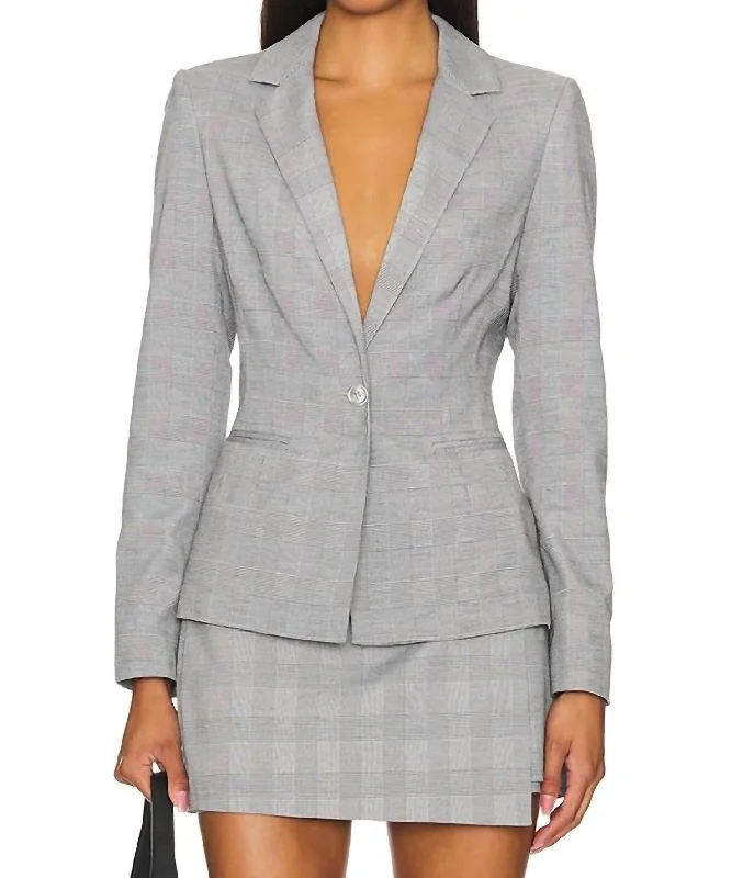 Trendy Boots For Women Mercer Blazer In Business Plaid