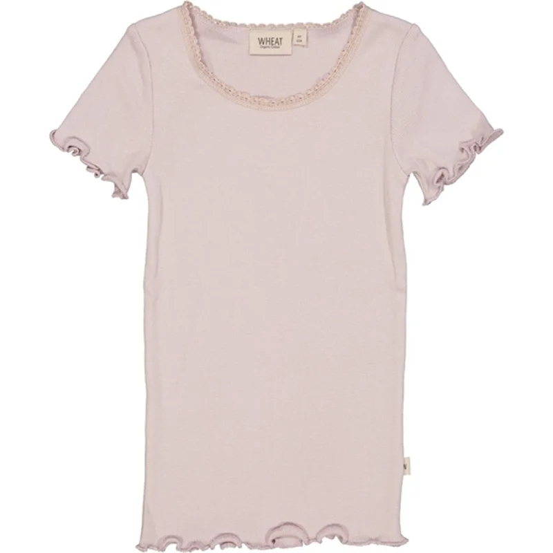 Women’s Formal Outerwear Wheat Soft Lilac Rib Lace T-shirt