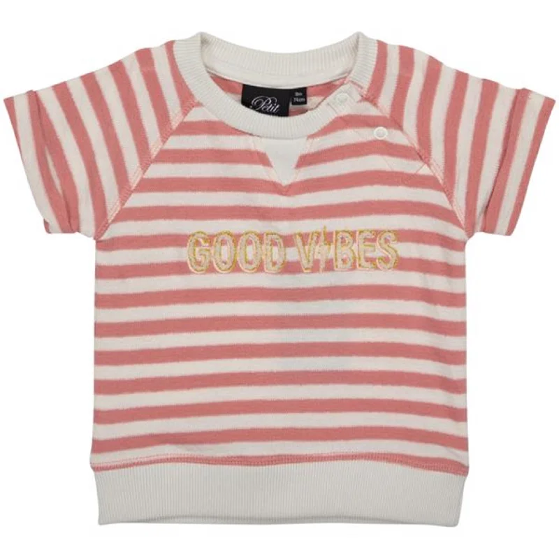 Women’s Outdoor Fashion Sofie Schnoor Pink Off White Stripe T-shirt