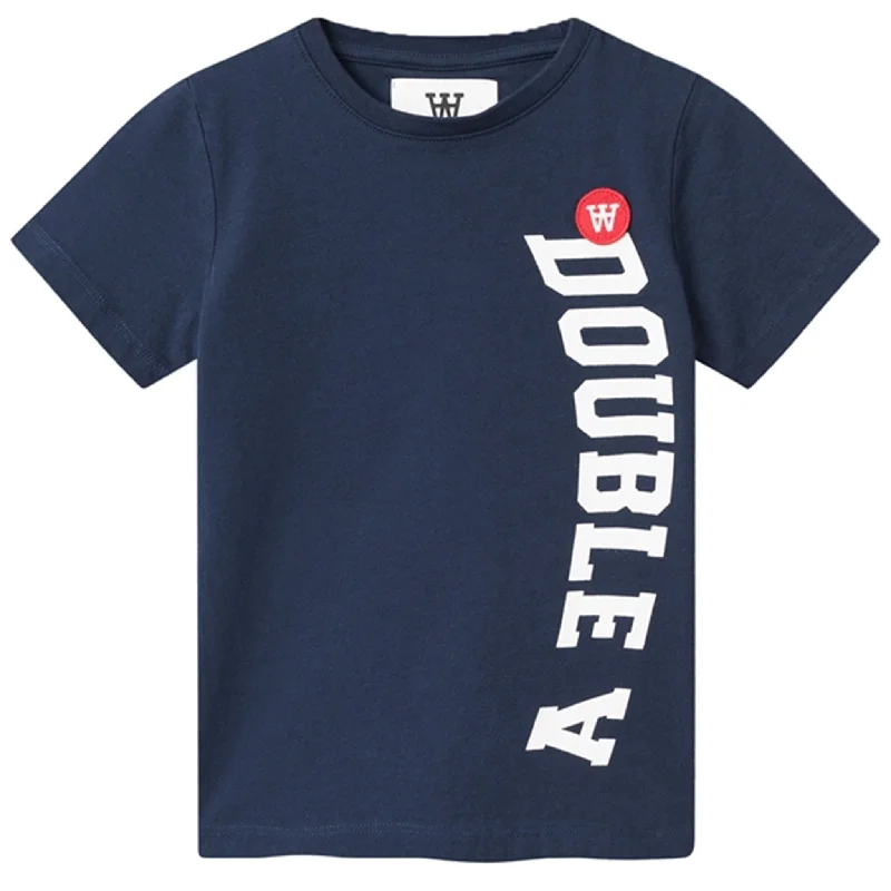 Fashionable Plus Size Clothing Wood Wood Navy Ola Spell Out Logo T-shirt