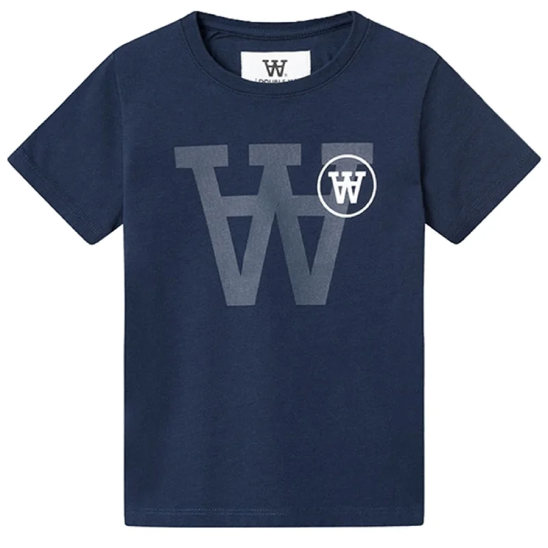 Women’s Fashion Workwear Wood Wood Navy Ola Tonal Logo T-shirt