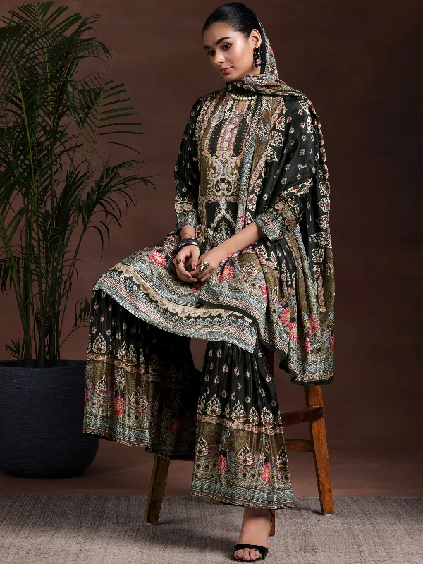 Trendy Outerwear Sale Multi Printed Silk Blend Straight Suit With Dupatta