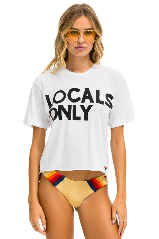 Plus Size Work Dresses LOCALS ONLY BOYFRIEND TEE - WHITE