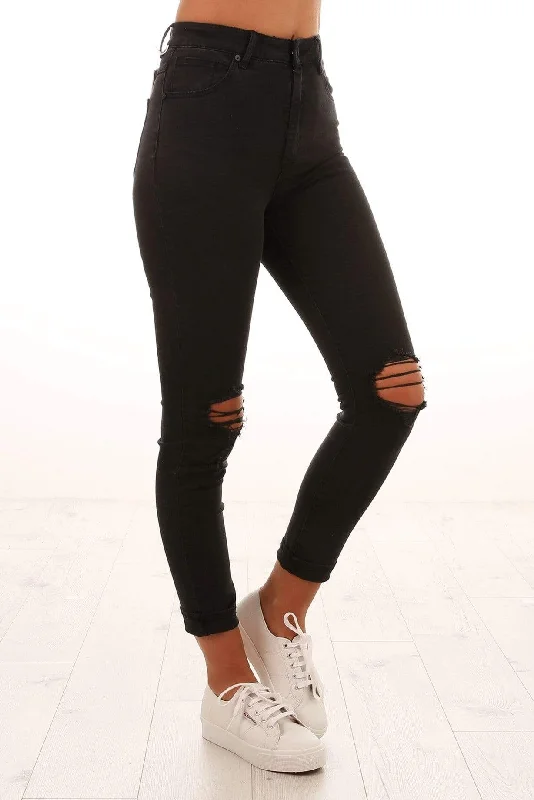 A High Skinny Ankle Basher Jean Buster Black