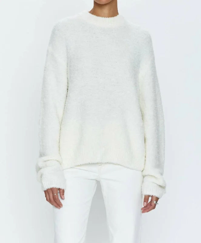 Alpine Cozy Crew Neck Sweater In Ivory