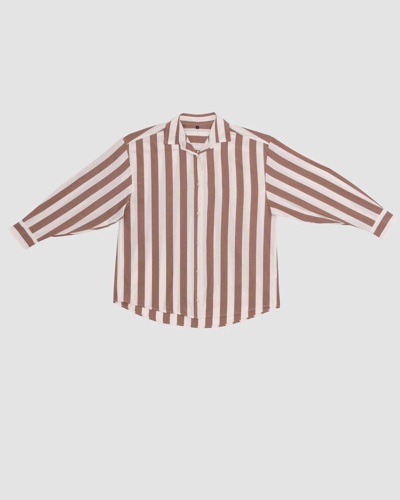 Brown White Stripe Loose Ole Shirt