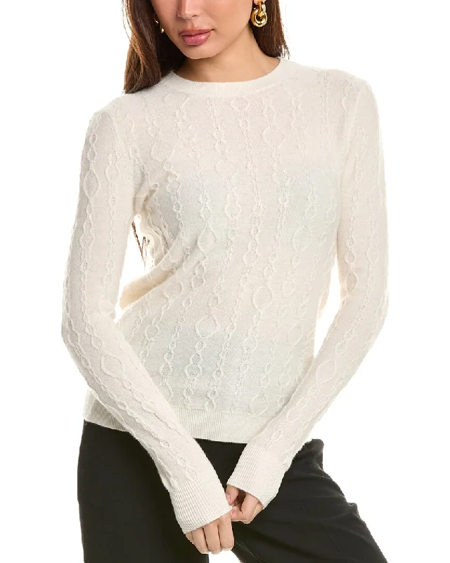 Bruno Magli Cable Crewneck Cashmere Sweater