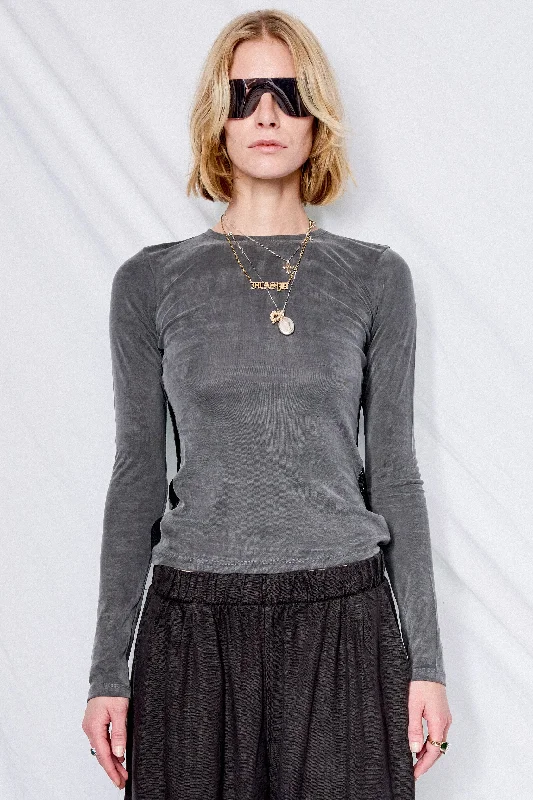 Dark Grey Lace Super Slim Longsleeve