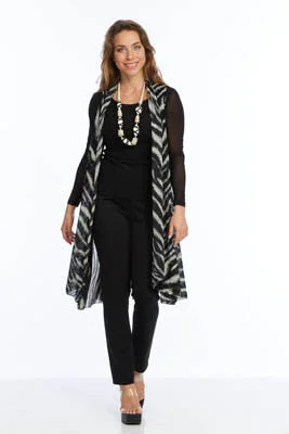 Long sleeveless Zebra Animal Print Mesh Vest | LIOR