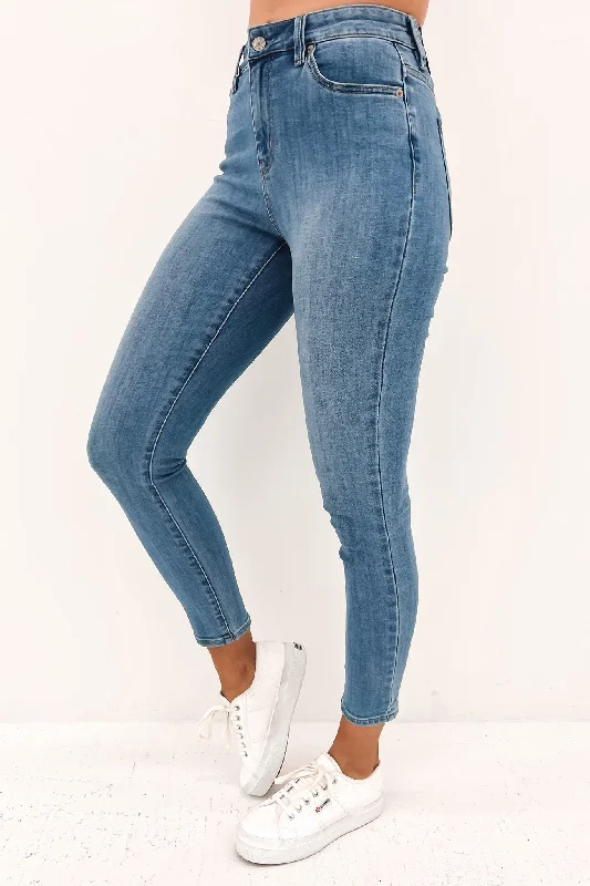 Mid Ankle Skimmer Jean Solar Blue