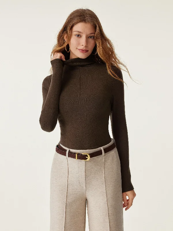 Pin-Tuck Mockneck Thermal Top