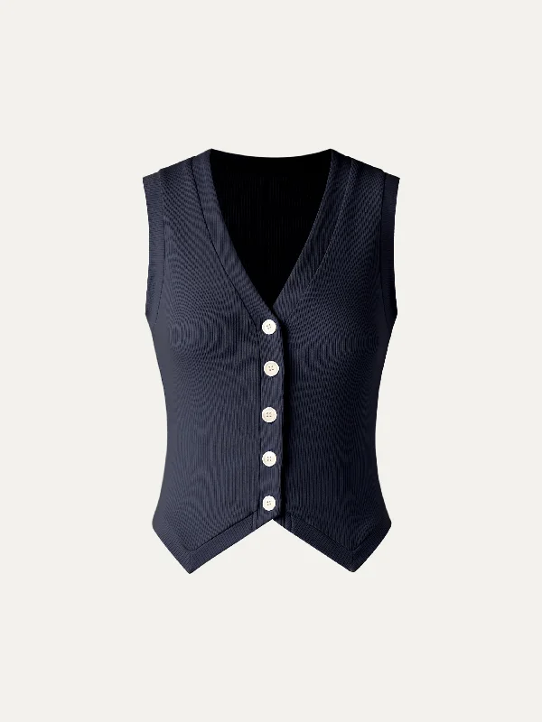 V-Neck Button-Down Waistcoat