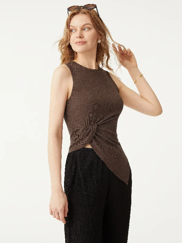 Pointelle Lace Rib Charm Tank