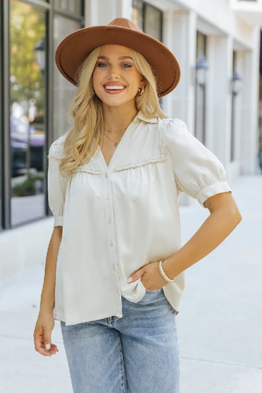 Yours To Cherish Braided Button Down Top