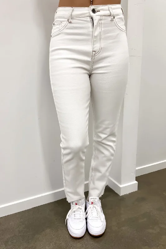 Monica Mom Comfort Jean Vintage White