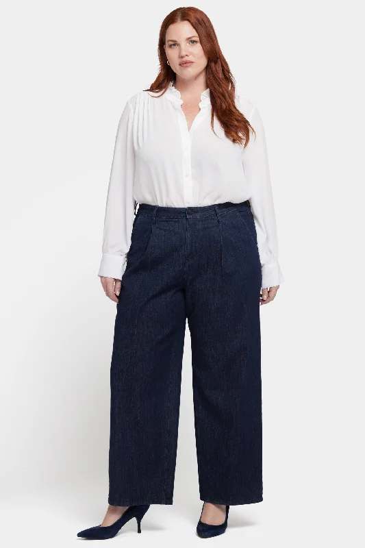 Teresa Wide Leg Ankle Jeans In Plus Size - Rinse