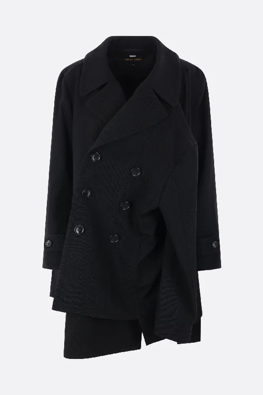 gabardine asymmetric coat