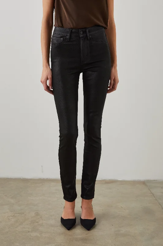 LARCHMONT SKINNY - COATED NOIR