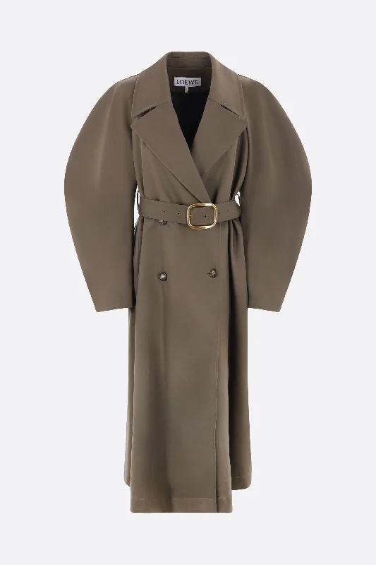 double-breasted cotton trench coat