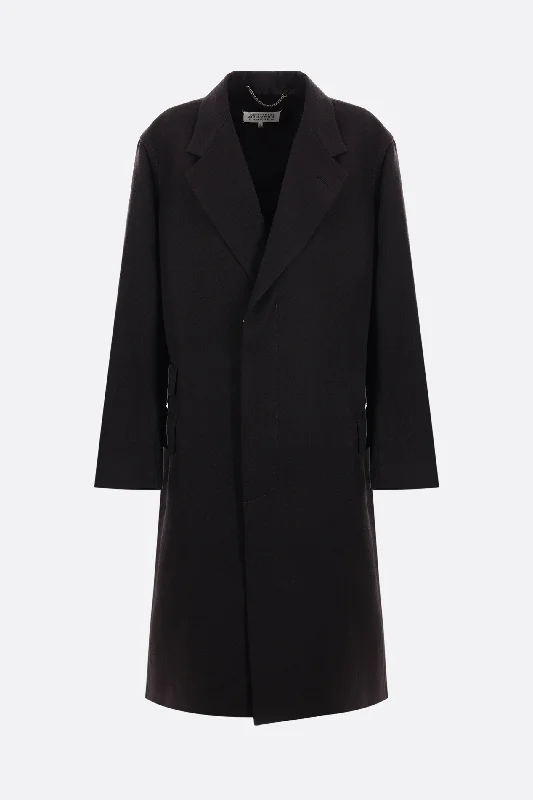 single-breasted wool and silk coat