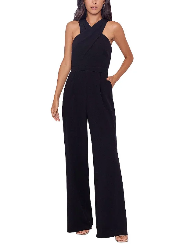 Womens Crepe Cut-Out Jumpsuit